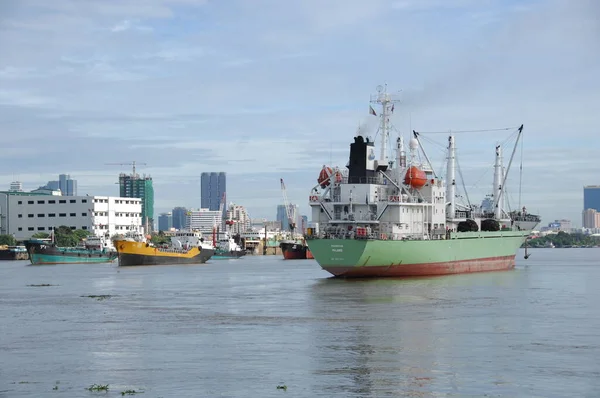 Schip Zee Bij Harbor — Stockfoto