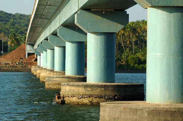 Pont Travers Rivière Inde — Photo