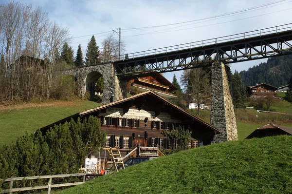 Brücke Für Fahrenden Zug — Stockfoto