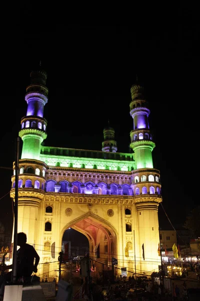 Património Construção Charminar Hyderabad Índia — Fotografia de Stock