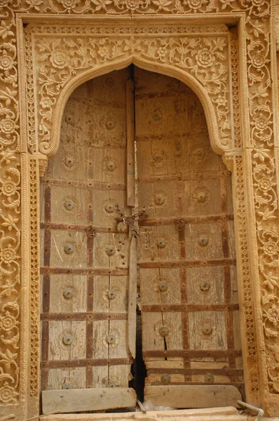 Vintage Fort Door Rajasthan Ινδία — Φωτογραφία Αρχείου