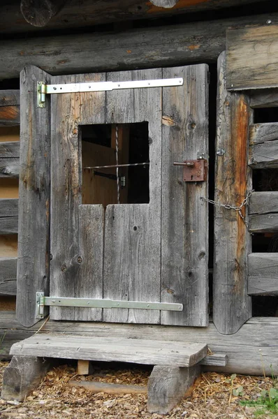 Старе Дерев Яне Вікно Сільського Будинку — стокове фото