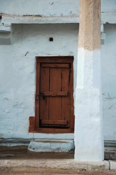 Janela Madeira Velha Uma Casa Rural — Fotografia de Stock