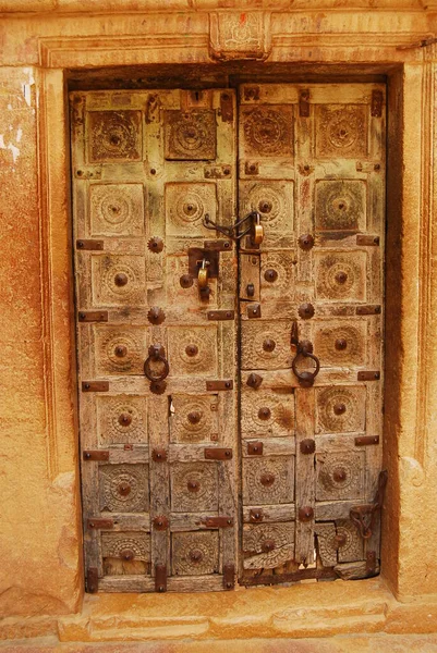 Vintage Fort Door Rajasthan Ινδία — Φωτογραφία Αρχείου