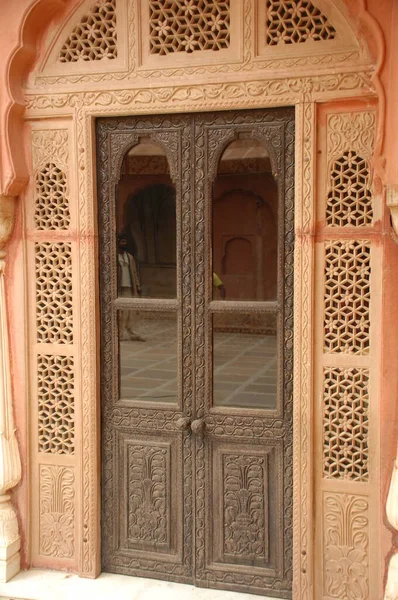 Zabytkowe Drzwi Fortu Rajasthan Indie — Zdjęcie stockowe