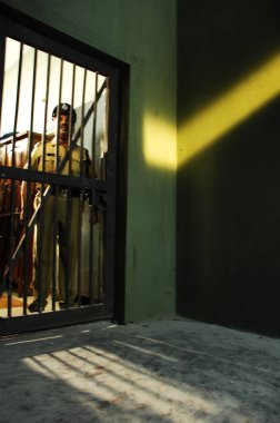 Hyderabad Hindistan 'daki merkez hapishane odası.