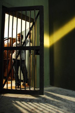 Hyderabad Hindistan 'daki merkez hapishane odası.