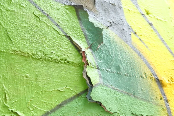 Alte Zerstörte Mauer Mit Farbschicht — Stockfoto