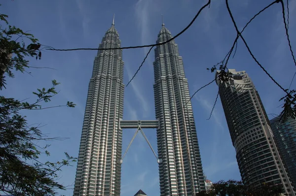 Petronas Bliźniacze Wieże Centrum Finansowym Kuala Lumpur Malezja — Zdjęcie stockowe