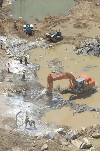 Excavator Working Construction Site — Stock Photo, Image