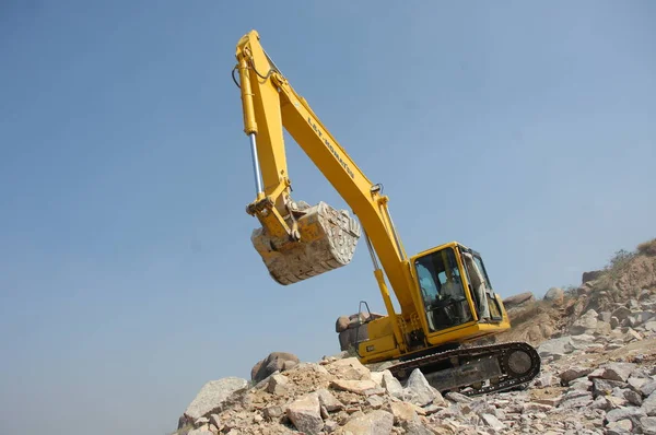 Graafmachine Werken Bouwterrein — Stockfoto