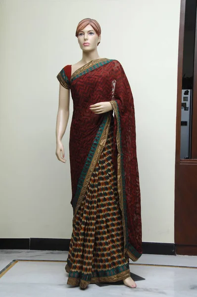 Natural Silk Indian Sari — 스톡 사진