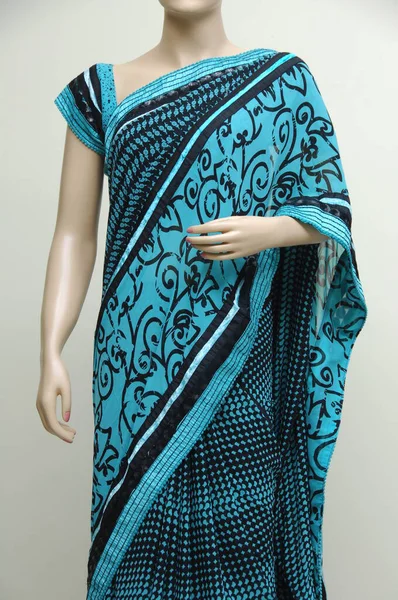 Naturligt Silke Indian Sari — Stockfoto