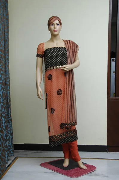 Seta Naturale Indiano Sari — Foto Stock