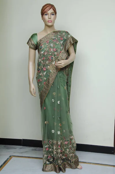 Natural Silk Indian Sari — 스톡 사진