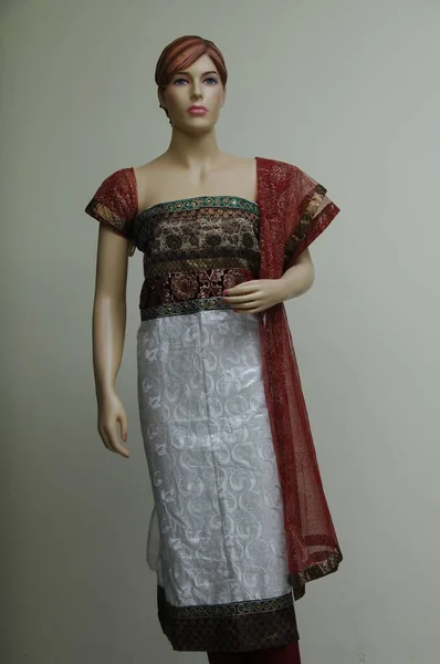 天然丝绸印度沙里 — 图库照片