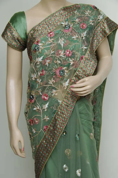 Natural Silk Indian Sari — Foto Stock