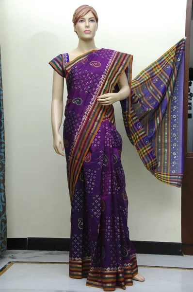 Natural Silk Indian Sari — Photo