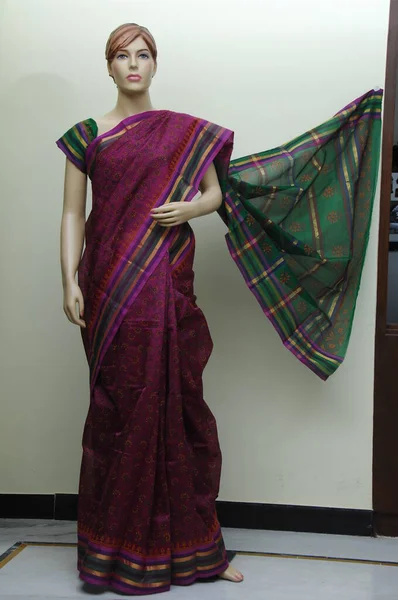 Natural Silk Indian Sari — Fotografia de Stock