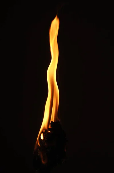 Fire Flame Isolated Black Background — Stock Photo, Image