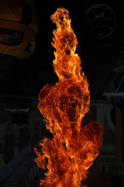 Fire Flame Isolated Black Background — Stock Photo, Image