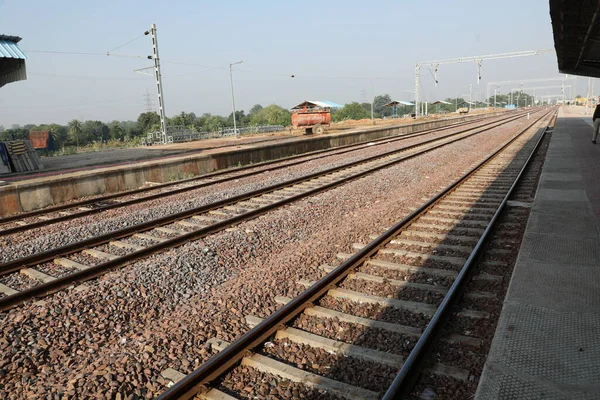 Tren Vía Estación — Foto de Stock