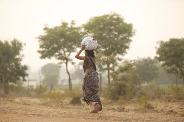women worker on Rural Road Hyderabad India 2nd Aug 2022