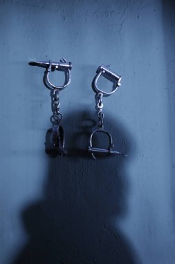 Police Handcuffs Hanging on the wall