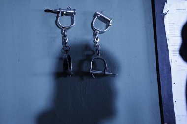 Police Handcuffs Hanging on the wall