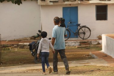 Indian Father and son Hyderabad India 15th Aug 2022