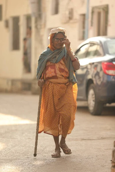 Indian Old Women Home Hyderabad India 2Nd Aug 2022 — Stock Photo, Image
