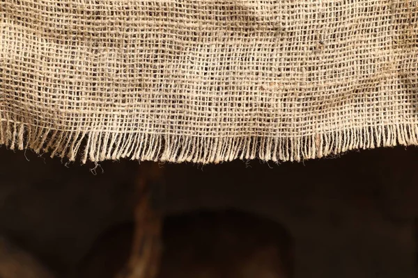 Rice Bag Cloth Texture Closeup — Stock Photo, Image