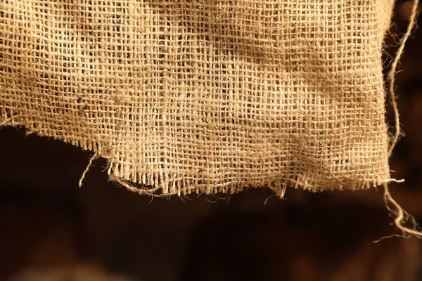 Rice Bag Cloth Texture Closeup — Stockfoto