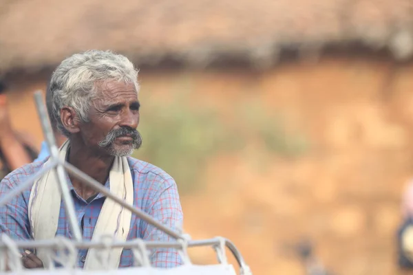 Indian Old Man Close Hyderabad India 2Nd Aug 2022 — 图库照片