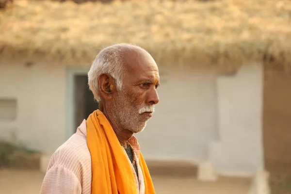 Indian Old Man Close Hyderabad India 2Nd Aug 2022 — Stock fotografie