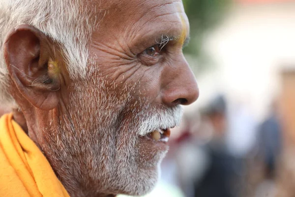 Indian Old Man Close Hyderabad India 2Nd Aug 2022 — Fotografia de Stock