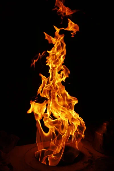 Fire Flame Isolated Black Background — Stock Photo, Image