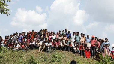 Indian Village People watching 2nd Aug 2022 Hyderabad India