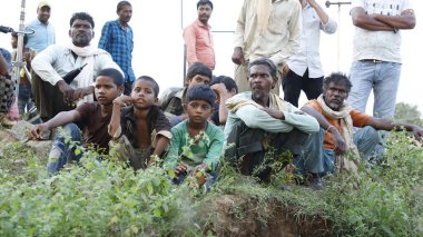 Indian Village People watching 2nd Aug 2022 Hyderabad India