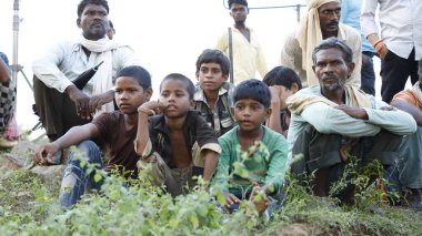 Indian poor Children watching Hyderabad India 2nd Aug 2022