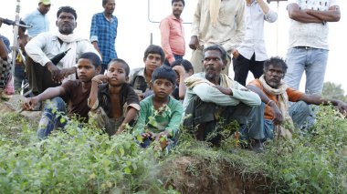 Indian poor Children watching Hyderabad India 2nd Aug 2022