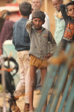 Indian poor Children watching Hyderabad India 2nd Aug 2022