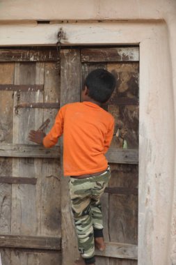 Indian poor Children watching Hyderabad India 2nd Aug 2022