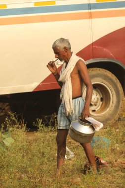 Old man at Rural Area Village Hyderabad India 2nd Aug 2022