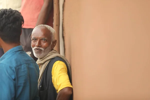 Indian Old Man Home Hyderabad India 2Nd Aug 2022 — 图库照片