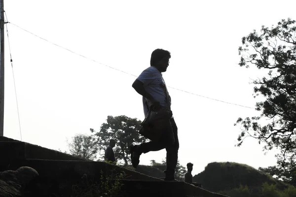 Old Man Rural Area Village Hyderabad India 2Nd Aug 2022 — ストック写真