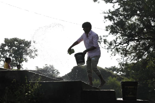 Old Man Rural Area Village Hyderabad India 2Nd Aug 2022 — Fotografia de Stock