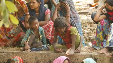 Indian poor Children watching Hyderabad India 2nd Aug 2022