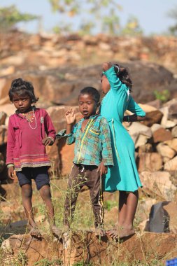 Indian poor Children watching Hyderabad India 2nd Aug 2022
