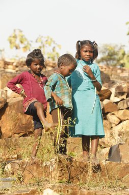 Indian poor Children watching Hyderabad India 2nd Aug 2022